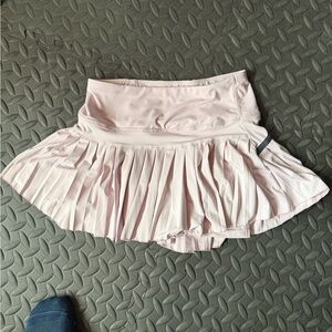 adidas Light Pink Pleated Skater Skirt with Built-In Shorts